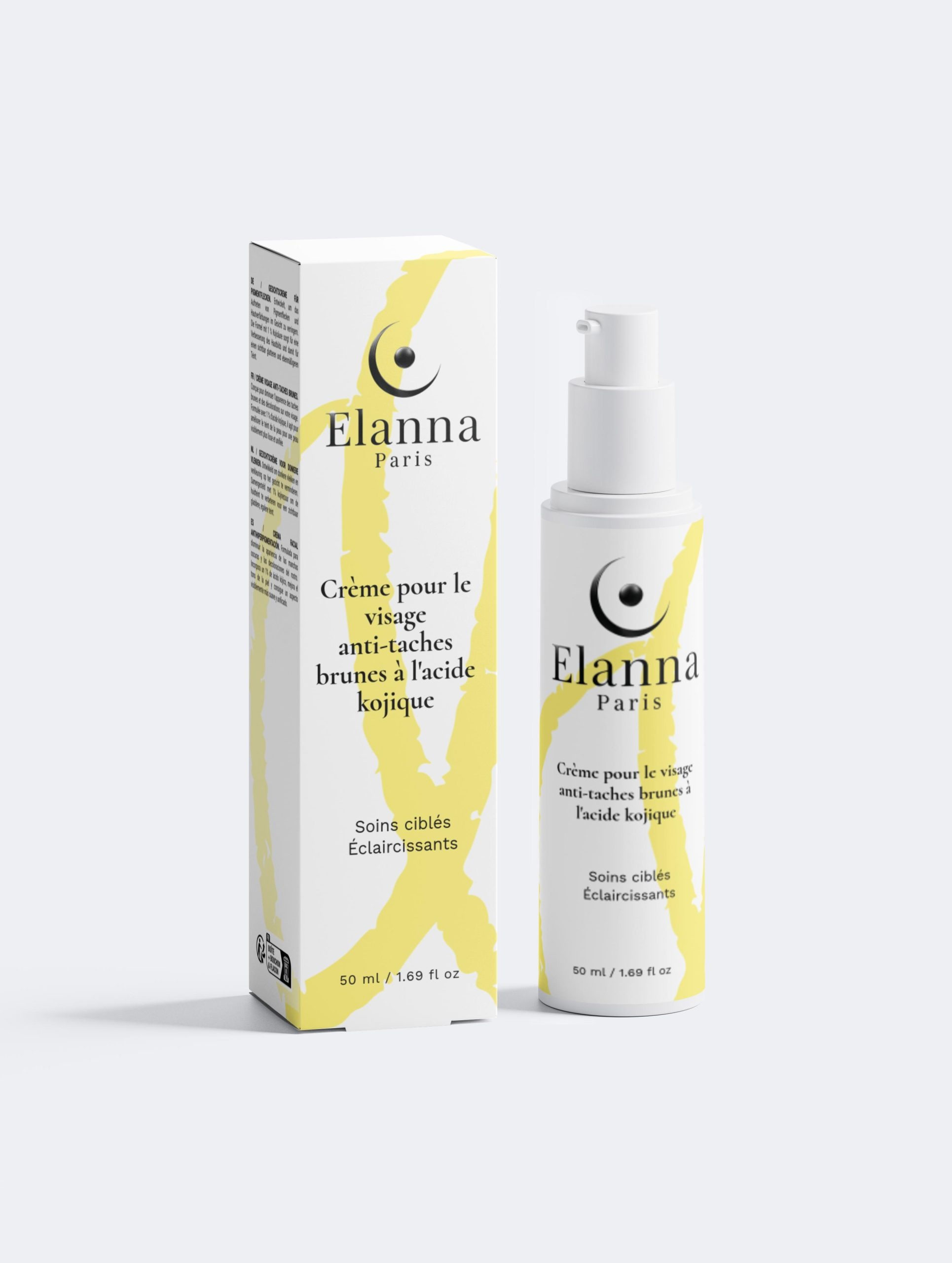 Crème pour le visage anti-taches brunes à l'acide kojique